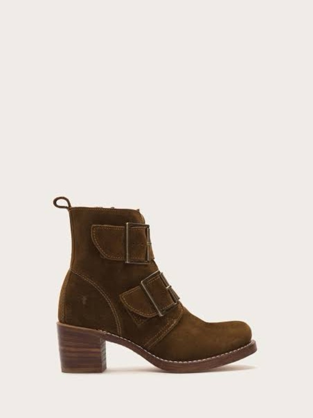Frye Sabrina Double Buckle Suede Boot